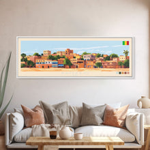 Carregar imagem no visualizador da galeria, Bamako, Mali Travel Poster Panoramic Canvas Print, Bamako, Mali Painting, Mali Art, Bamako Travel Art, Guest Room Painting
