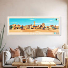 Cargar imagen en el visor de la galería, Biskra, Algeria Panoramic Travel Poster Canvas Print, Biskra, Algeria Painting, Algeria Art, Biskra Travel Art, Guest Room Painting
