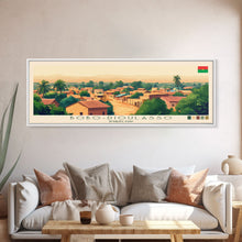 Load image into Gallery viewer, Bobo-Dioulasso, Burkina Faso Panoramic Travel Poster Canvas Print, Bobo-Dioulasso, Burkina Faso Painting, Burkina Faso Art, Bobo-Dioulasso Travel Art, Guest Room Painting
