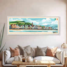 Load image into Gallery viewer, Bray, Ireland Panoramic Travel Poster Canvas Print, Bray, Ireland Painting, Ireland Art, Bray Travel Art, Guest Room Painting
