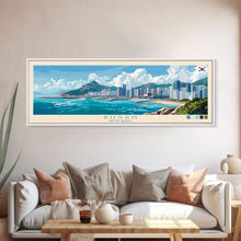 Carregar imagem no visualizador da galeria, Busan, South Korea Travel Poster Panoramic Canvas Print, Busan, South Korea Painting, South Korea Art, Busan Travel Art, Guest Room Painting
