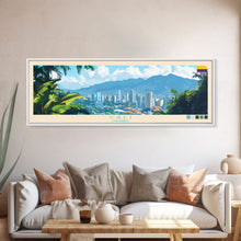 Carregar imagem no visualizador da galeria, Cali, Colombia Travel Poster Panoramic Canvas Print, Cali, Colombia Painting, Colombia Art, Cali Travel Art, Guest Room Painting
