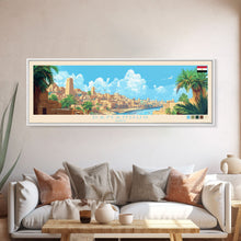 Load image into Gallery viewer, Damanhur, Egypt Panoramic Travel Poster Canvas Print, Damanhur, Egypt Painting, Egypt Art, Damanhur Travel Art, Guest Room Painting
