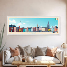 Load image into Gallery viewer, Dundalk, Ireland Travel Poster Panoramic Canvas Print, Dundalk, Ireland Painting, Ireland Art, Dundalk Travel Art, Guest Room Painting
