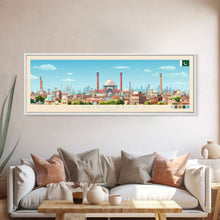Carregar imagem no visualizador da galeria, Faisalabad, Pakistan Panoramic Travel Poster Canvas Print, Faisalabad, Pakistan Painting, Pakistan Art, Faisalabad Panoramic Travel Art, Travel Painting
