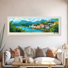 Cargar imagen en el visor de la galería, Feira de Santana, Brazil Panoramic Travel Poster Canvas Print, Feira de Santana, Brazil Painting, Brazil Art, Feira de Santana Travel Art, Living Room Painting

