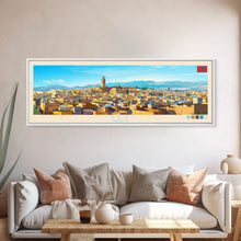 Cargar imagen en el visor de la galería, Fez, Morocco Travel Poster Panoramic Canvas Print, Fez, Morocco Painting, Morocco Art, Fez Travel Art, Guest Room Painting
