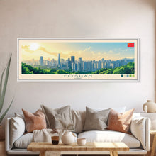 Load image into Gallery viewer, Foshan, China Panoramic Travel Poster Canvas Print, Foshan, China Painting, China Art, Foshan Panoramic Travel Art, Travel Painting
