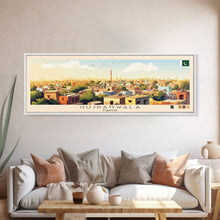 Load image into Gallery viewer, Gujranwala, Pakistan Travel Poster Panoramic Canvas Print, Gujranwala, Pakistan Painting, Pakistan Art, Gujranwala Travel Art, Guest Room Painting
