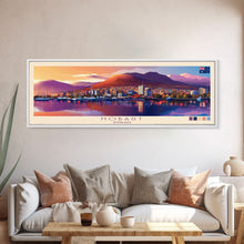 Cargar imagen en el visor de la galería, Hobart, Australia Panoramic Travel Poster Canvas Print, Hobart, Australia Painting, Australia Art, Hobart Travel Art, Guest Room Painting
