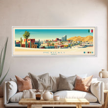 Load image into Gallery viewer, Mexicali, Mexico Panoramic Travel Poster Canvas Print, Mexicali, Mexico Painting, Mexico Art, Mexicali Panoramic Travel Art, Travel Painting
