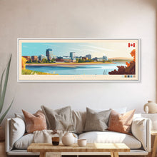 Load image into Gallery viewer, Moncton, Canada Travel Poster Panoramic Canvas Print, Moncton, Canada Painting, Canada Art, Moncton Travel Art, Guest Room Painting
