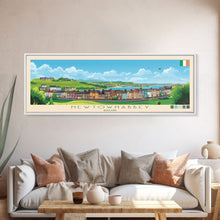 Load image into Gallery viewer, Newtownabbey, Ireland Panoramic Travel Poster Canvas Print, Newtownabbey, Ireland Painting, Ireland Art, Newtownabbey Travel Art, Living Room Painting
