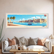 Load image into Gallery viewer, Suez, Egypt Travel Poster Panoramic Canvas Print, Suez, Egypt Painting, Egypt Art, Suez Travel Art, Guest Room Painting
