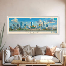 Carregar imagem no visualizador da galeria, Astana, Kazakhstan Panoramic Canvas Print, Astana, Kazakhstan Painting, Kazakhstan Art, Astana Travel Poster, Travel Art, Vacation Gift

