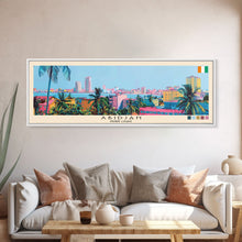 Carregar imagem no visualizador da galeria, Abidjan, Ivory Coast Panoramic Canvas Print, Abidjan, Ivory Coast Painting, Ivory Coast Art, Abidjan Travel Poster, Travel Art, Living Room Painting
