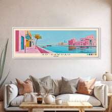 Carregar imagem no visualizador da galeria, Ad-Dawhah, Qatar Panoramic Canvas Print, Ad-Dawhah, Qatar Painting, Qatar Art, Ad-Dawhah Travel Poster, Travel Art, Living Room Painting
