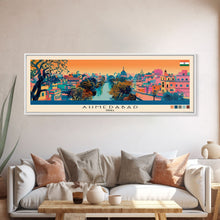Carregar imagem no visualizador da galeria, Ahmedabad, India Panoramic Canvas Print, Ahmedabad, India Painting, India Art, Ahmedabad Travel Poster, Travel Art, Vacation Gift
