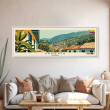 Load image into Gallery viewer, Armenia, Colombia Panoramic Canvas Print, Armenia, Colombia Painting, Colombia Art, Armenia Travel Poster, Travel Art, Vacation Gift
