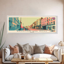Carregar imagem no visualizador da galeria, Brighton and Hove, England Panoramic Canvas Print, Brighton and Hove, England Painting, England Art, Brighton and Hove Travel Poster, Travel Art, Vacation Gift
