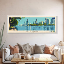 Load image into Gallery viewer, Brisbane, Australia Panoramic Canvas Print, Brisbane, Australia Painting, Australia Art, Brisbane Travel Poster, Travel Art, Living Room Painting
