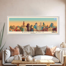 Carregar imagem no visualizador da galeria, Buenos Aires, Argentina Panoramic Canvas Print, Buenos Aires, Argentina Painting, Argentina Art, Buenos Aires Travel Poster, Travel Art, Guest Room Painting
