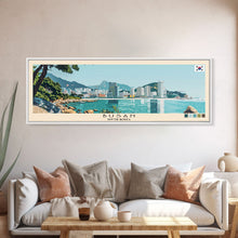 Carregar imagem no visualizador da galeria, Busan, South Korea Panoramic Canvas Print, Busan, South Korea Painting, South Korea Art, Busan Travel Poster, Travel Art, Guest Room Painting
