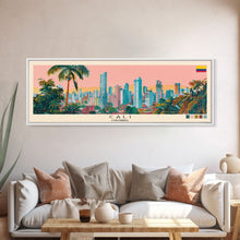 Carregar imagem no visualizador da galeria, Cali, Colombia Panoramic Canvas Print, Cali, Colombia Painting, Colombia Art, Cali Travel Poster, Travel Art, Vacation Gift
