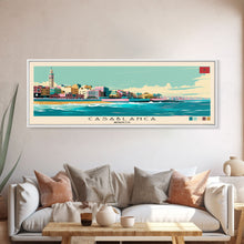 Cargar imagen en el visor de la galería, Casablanca, Morocco Panoramic Canvas Print, Casablanca, Morocco Painting, Morocco Art, Casablanca Travel Poster, Travel Art, Guest Room Painting
