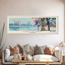 Cargar imagen en el visor de la galería, Chattogram, Bangladesh Panoramic Canvas Print, Chattogram, Bangladesh Painting, Bangladesh Art, Chattogram Travel Poster, Travel Art, Guest Room Painting
