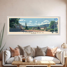Load image into Gallery viewer, Cumbernauld, Scotland Panoramic Canvas Print, Cumbernauld, Scotland Painting, Scotland Art, Cumbernauld Travel Poster, Travel Art, Housewarming Gift
