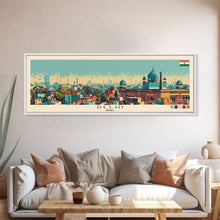 Load image into Gallery viewer, Delhi, India Panoramic Canvas Print, Delhi, India Painting, India Art, Delhi Travel Poster, Travel Art, Guest Room Painting
