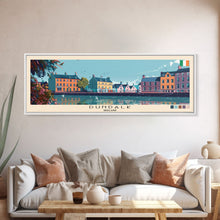 Load image into Gallery viewer, Dundalk, Ireland Panoramic Canvas Print, Dundalk, Ireland Painting, Ireland Art, Dundalk Travel Poster, Travel Art, Guest Room Painting
