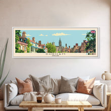 Load image into Gallery viewer, Durham, England Panoramic Canvas Print, Durham, England Painting, England Art, Durham Travel Poster, Travel Art, Vacation Gift
