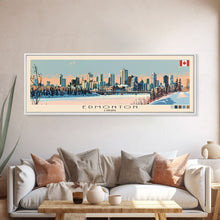 Load image into Gallery viewer, Edmonton, Canada Panoramic Canvas Print, Edmonton, Canada Painting, Canada Art, Edmonton Travel Poster, Travel Art, Living Room Painting
