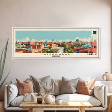 Carregar imagem no visualizador da galeria, Faisalabad, Pakistan Panoramic Canvas Print, Faisalabad, Pakistan Painting, Pakistan Art, Faisalabad Travel Poster, Travel Art, Living Room Painting
