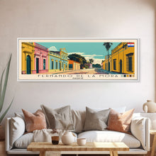 Load image into Gallery viewer, Fernando de la Mora, Paraguay Panoramic Canvas Print, Fernando de la Mora, Paraguay Painting, Paraguay Art, Fernando de la Mora Travel Poster, Travel Art, Guest Room Painting
