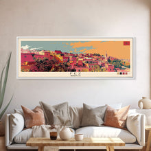Cargar imagen en el visor de la galería, Fez, Morocco Panoramic Canvas Print, Fez, Morocco Painting, Morocco Art, Fez Travel Poster, Travel Art, Vacation Gift

