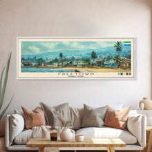 Load image into Gallery viewer, Freetown, Sierra Leone Panoramic Canvas Print, Freetown, Sierra Leone Painting, Sierra Leone Art, Freetown Travel Poster, Travel Art, Living Room Painting
