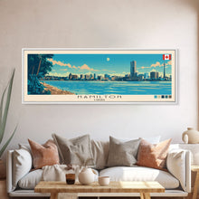 Cargar imagen en el visor de la galería, Hamilton, Canada Panoramic Canvas Print, Hamilton, Canada Painting, Canada Art, Hamilton Travel Poster, Travel Art, Living Room Painting

