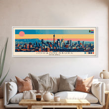Load image into Gallery viewer, Johannesburg, South Africa Panoramic Canvas Print, Johannesburg, South Africa Painting, South Africa Art, Johannesburg Travel Poster, Travel Art, Guest Room Painting
