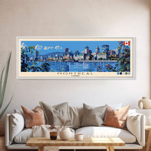 Carregar imagem no visualizador da galeria, Montreal, Canada Panoramic Canvas Print, Montreal, Canada Painting, Canada Art, Montreal Travel Poster, Travel Art, Guest Room Painting
