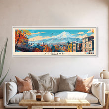Load image into Gallery viewer, Yerevan, Armenia Panoramic Canvas Print, Yerevan, Armenia Painting, Armenia Art, Yerevan Travel Poster, Travel Art, Guest Room Painting
