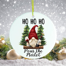 Carregar imagem no visualizador da galeria, Ho Ho Ho Pass the Merlot Wine Gnome Ornament
