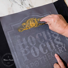 Load image into Gallery viewer, Hocus Pocus Apothecary - Mesh Stencil 12x18
