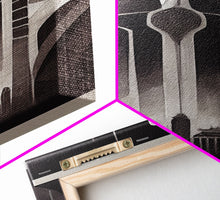 Carregar imagem no visualizador da galeria, Black And White Art Print, Art Deco Architecture, Framed Canvas Print, Ready To Hang Framed Wall Art, Living Room Wall Hanging
