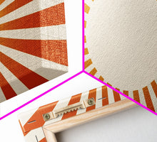 Carregar imagem no visualizador da galeria, Boho Horizontal Sun Print, 3 Piece Art, Triptych Wall Art, Framed Canvas Prints, Yellow Sun Poster, Sunrise Wall Art, Boho Nursery Prints
