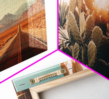 Load image into Gallery viewer, 3 Piece Triptych Framed Canvas Wall Art Set of 3 Cactus Desert Landscape Arizona Road Photography Prints Minimalist Modern Art Western Decor
