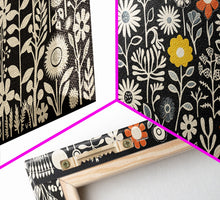 Load image into Gallery viewer, Boho Style Framed Wall Art 3 Panel Set, Abstract Floral Botanical Prints, Minimalist Midcentury Modern Art, Boho Wall Decor
