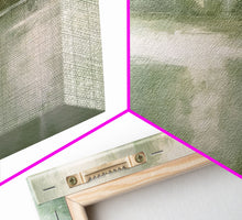 Load image into Gallery viewer, Framed Canvas Wall Art Set of 3 Green Abstract Landscape Print Modern Art Minimalist Decor, Boho Wall Art, Country Decor, Mint Green Art
